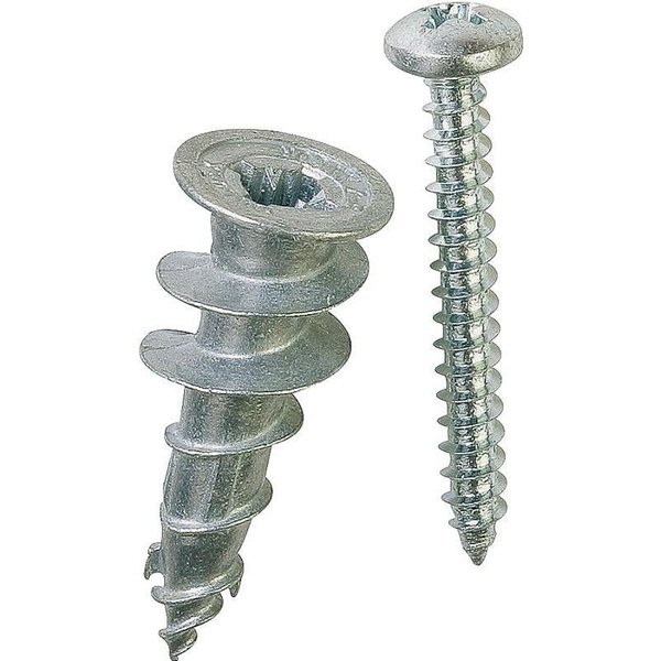 Buildex E-Z Ancor E-Z Ancor Screw Anchor, 1-1/4" L, Nylon, 50 lbs Tension Strength 25316